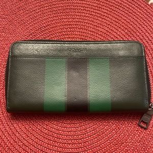 Mens Coach varsity stripe long wallet.